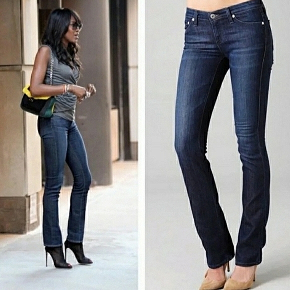 AG Adriano Goldschmied The Ballad Low Rise Slim Bootcut Dk Wash Jeans - Picture 2 of 10